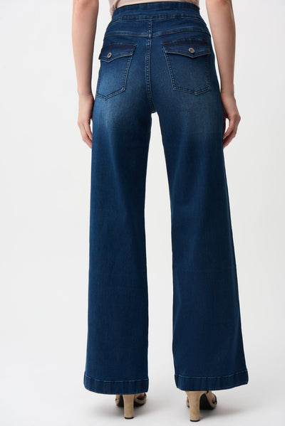 Wide Leg Pull-On Jeans Joseph Ribkoff