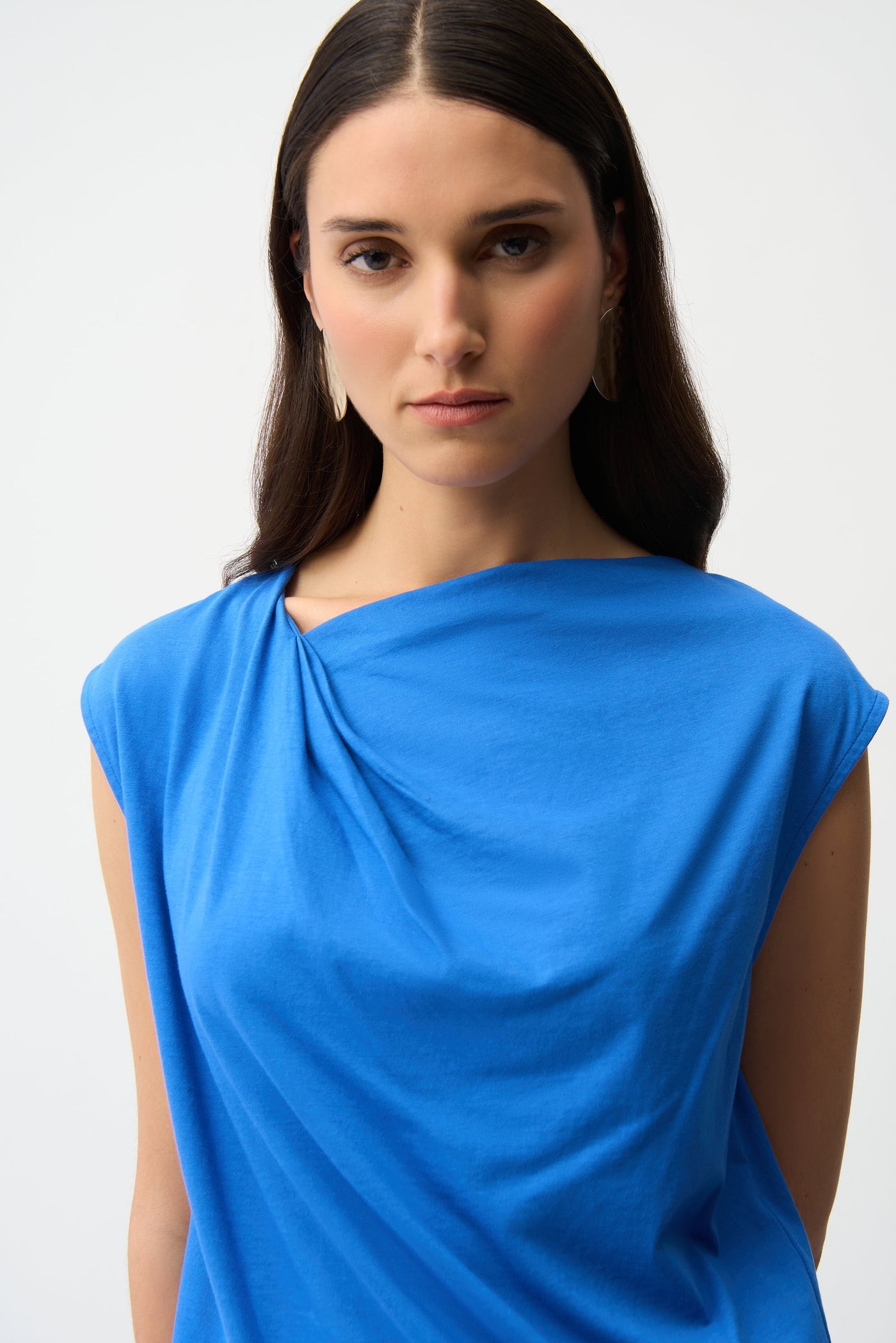 Cotton Top With Asymmetrical Collar Joseph Ribkoff