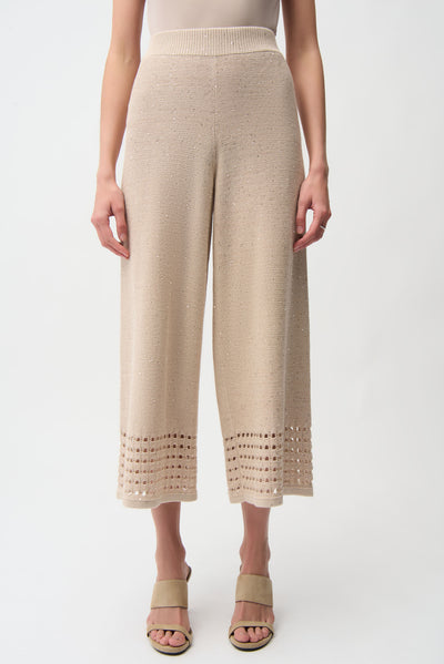 Sequins Yarn Culotte Pants With Open Stitch Border Joseph Ribkoff