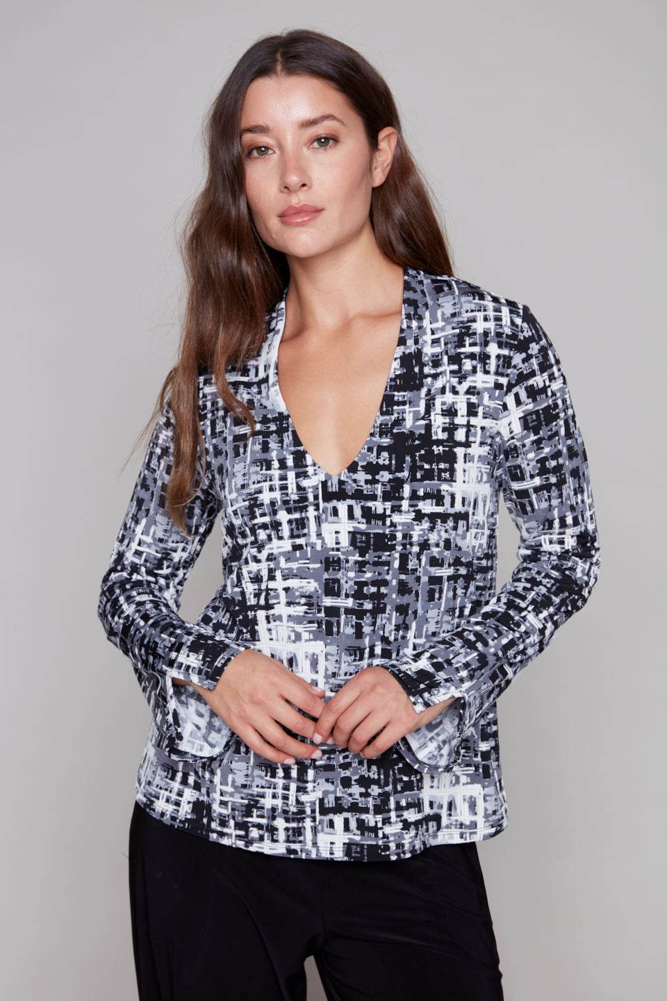 Pop Deep V Long Sleeve Top - Dream Pants