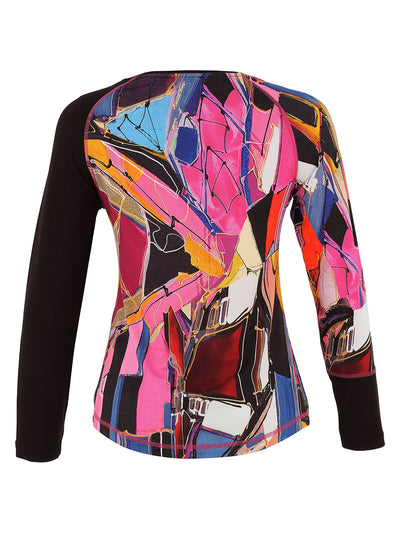 Abstract Face Print Long Sleeve Top Dolcezza