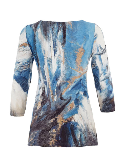 Abstract Brushstroke Print Pullover Dolcezza