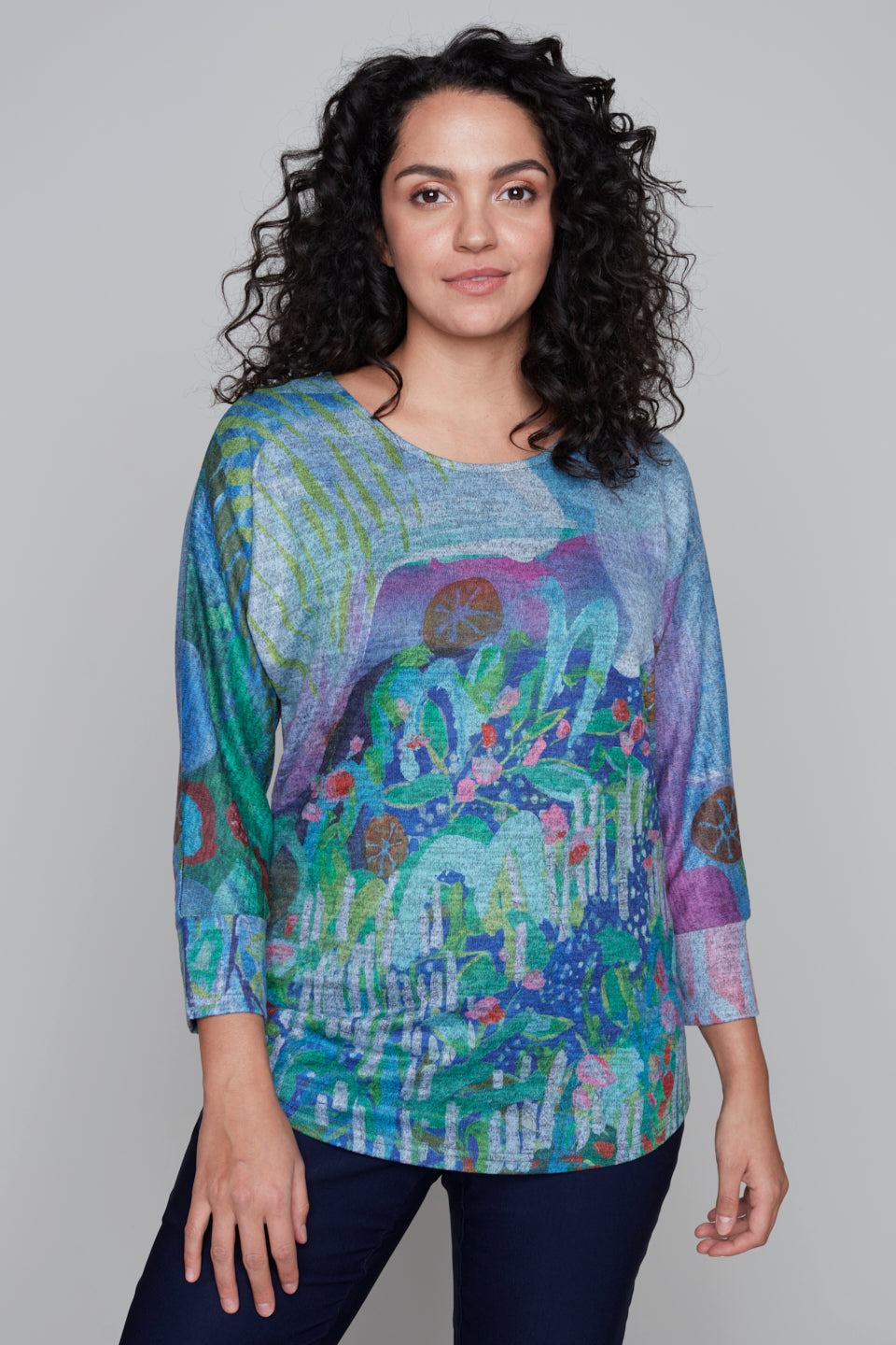 Artistic Print 3/4 Sleeve Top Claire Desjardins