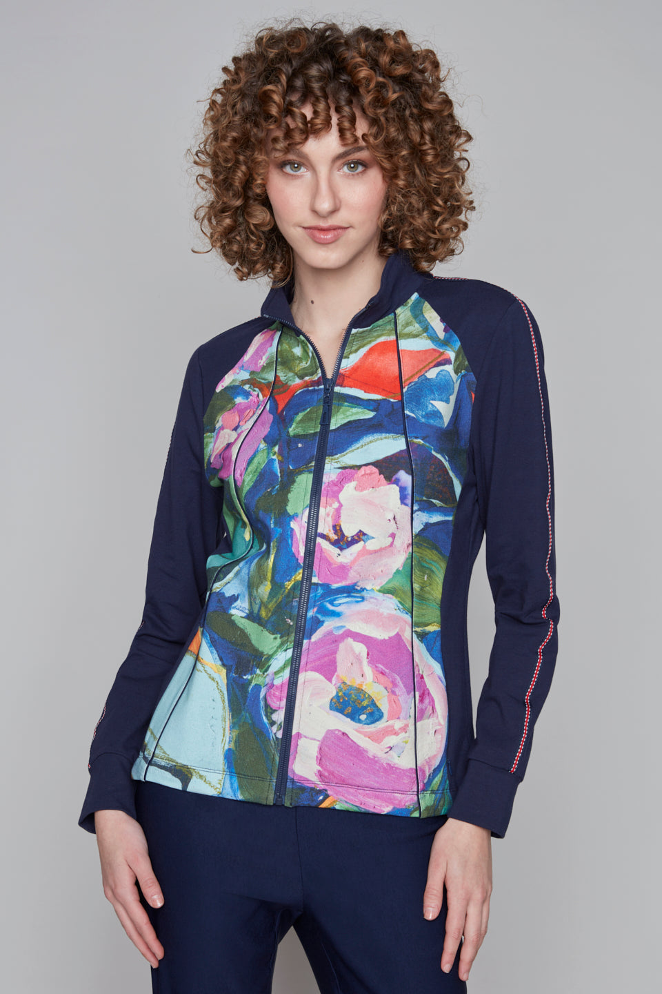 Floral Print Zip-Up Jacket Claire Desjardins