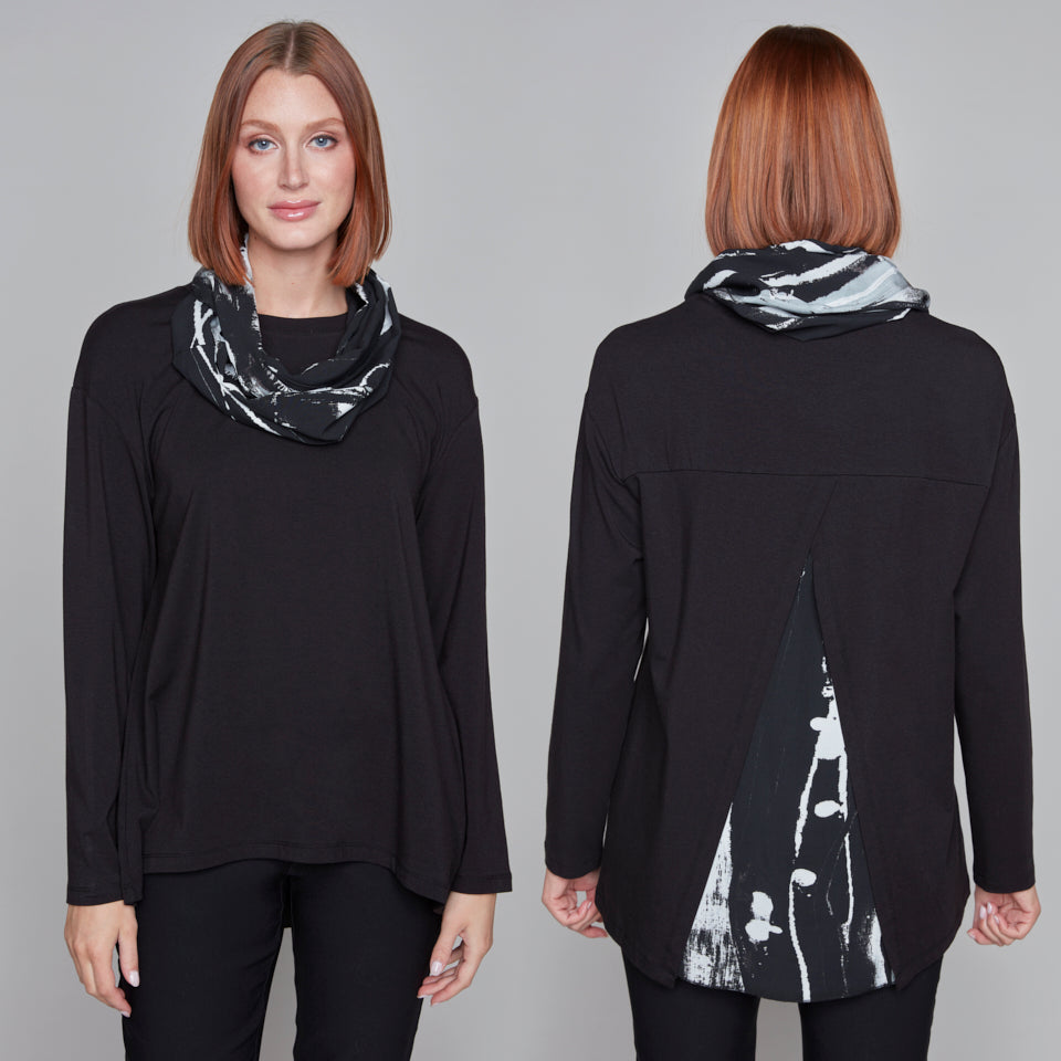Black Contrast Back Detail Top Claire Desjardins