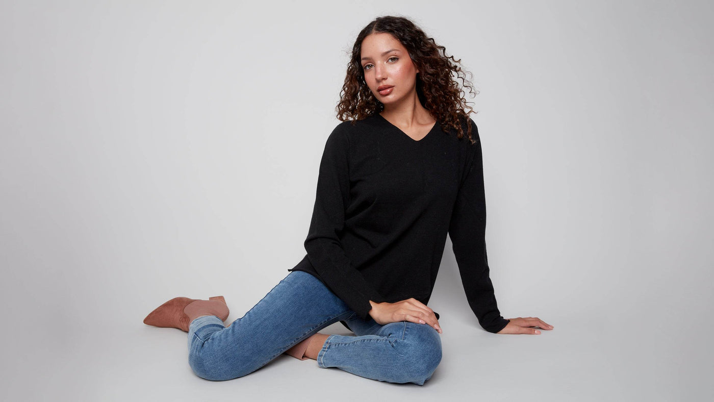 Basic V-Neck Sweater - Dream Pants