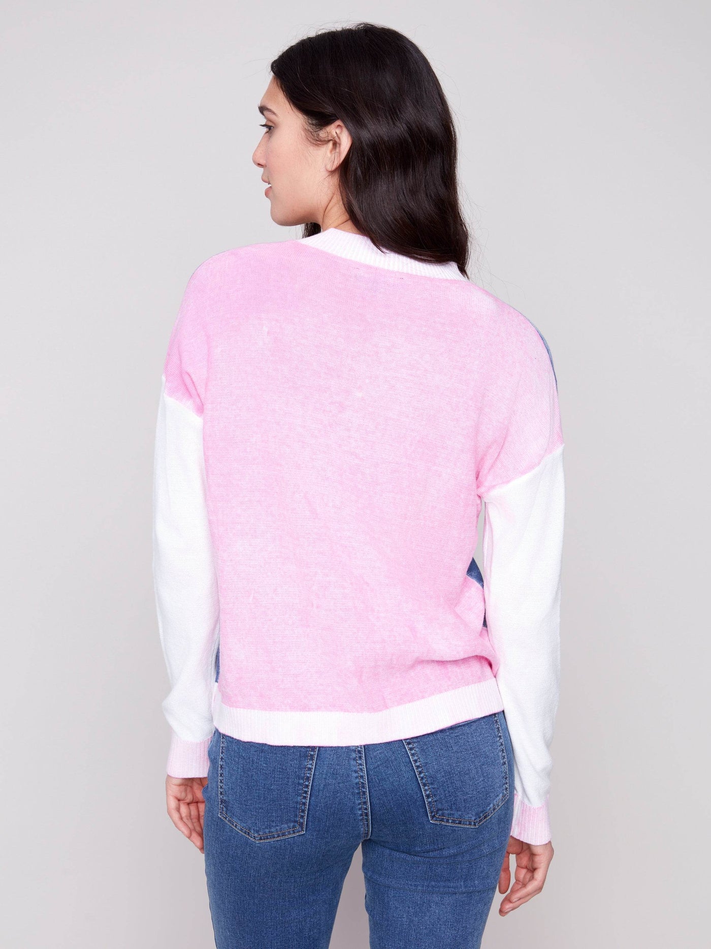 Color Block V-Neck Sweater - Dream Pants