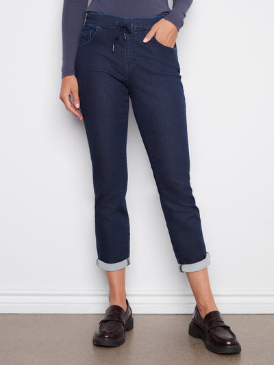 Knit Denim Jogger Pants Charlie B