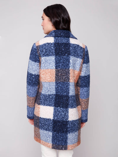 Plaid Bouclé Knit Coat - Dream Pants