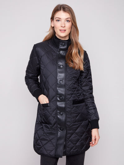 Reversible Long Quilted Puffer Jacket Charlie B