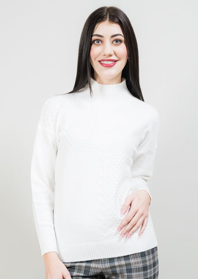 Marielle Novelty Stitch Mockneck Lisette L