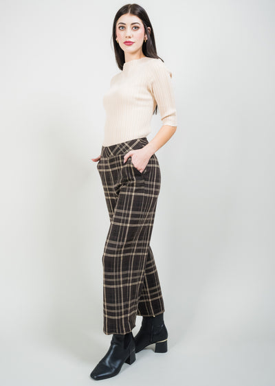 Mocha Plaid 25" Wide Crop Lisette L