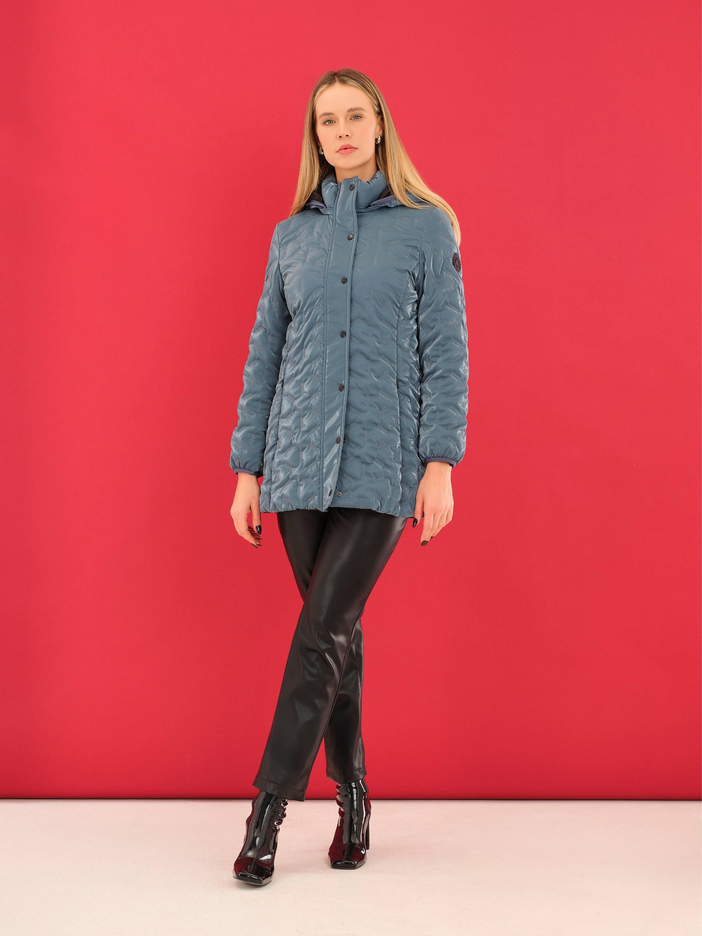 Quilted Longline Jacket with Hood Dolcezza