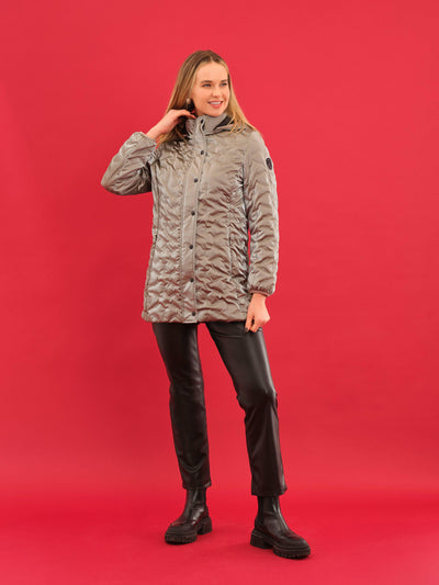 Quilted Longline Jacket with Hood Dolcezza