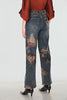Edgy Mid-rise Distressed Jeans