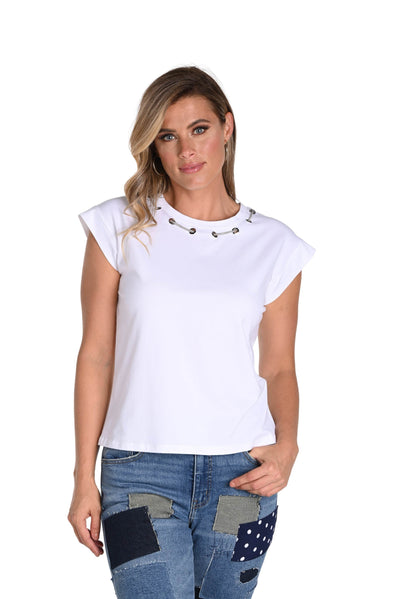 Chain-Detail Cap Sleeve Top - Dream Pants