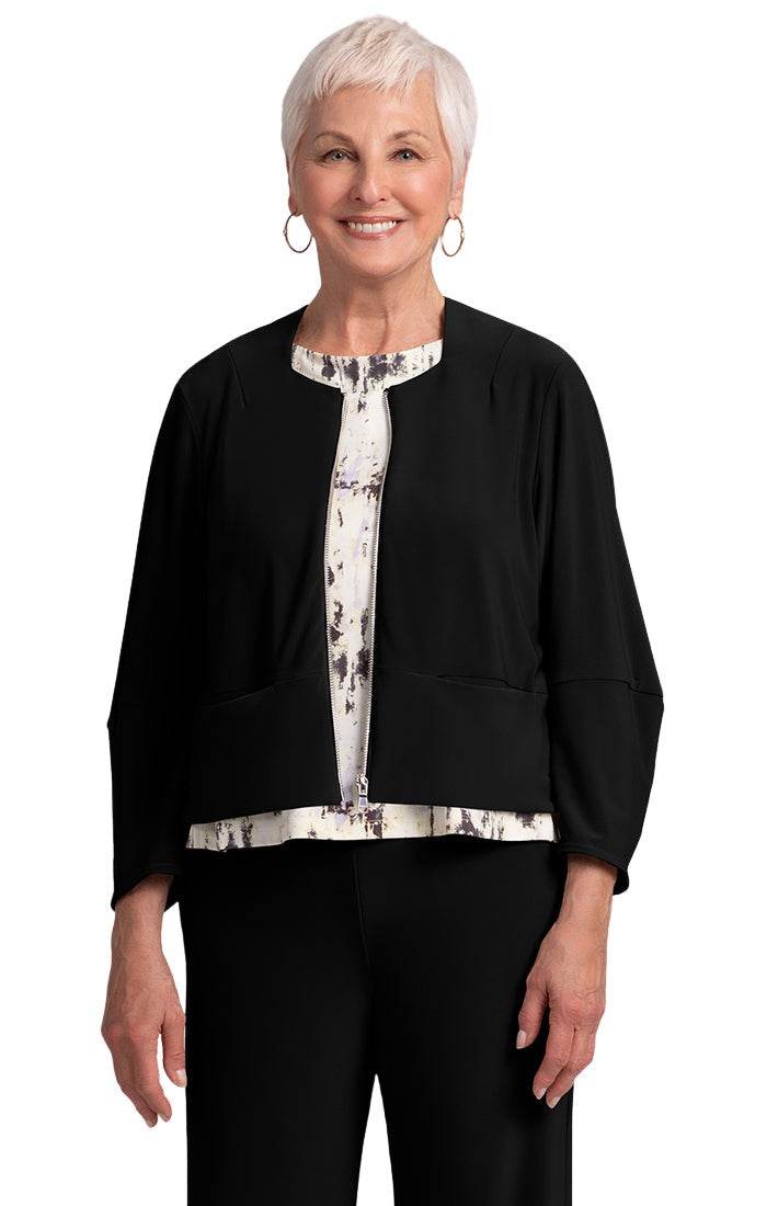 Cropped Lantern Jacket with Zip Front - Dream Pants