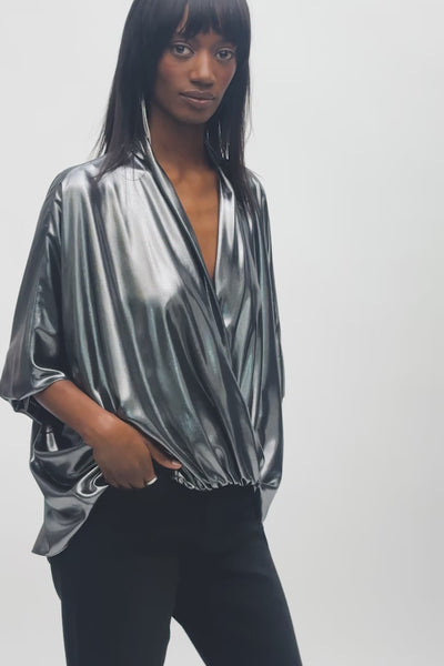 chiffon wrap top