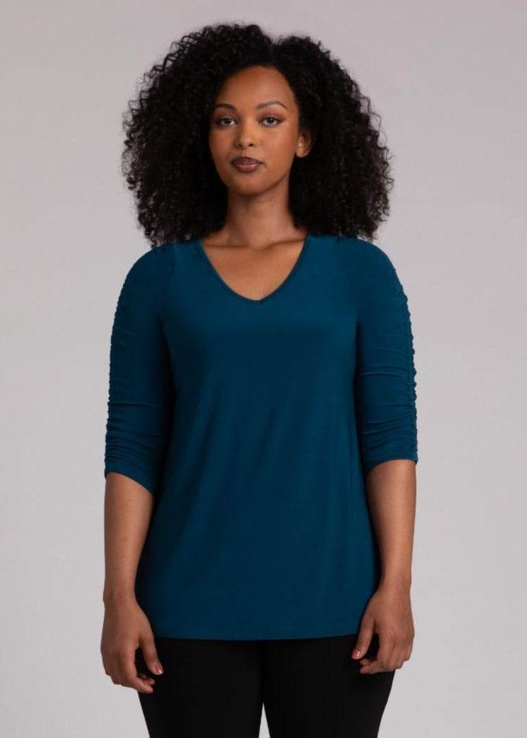 Revelry Top with Rusched Sleeve - Dream Pants