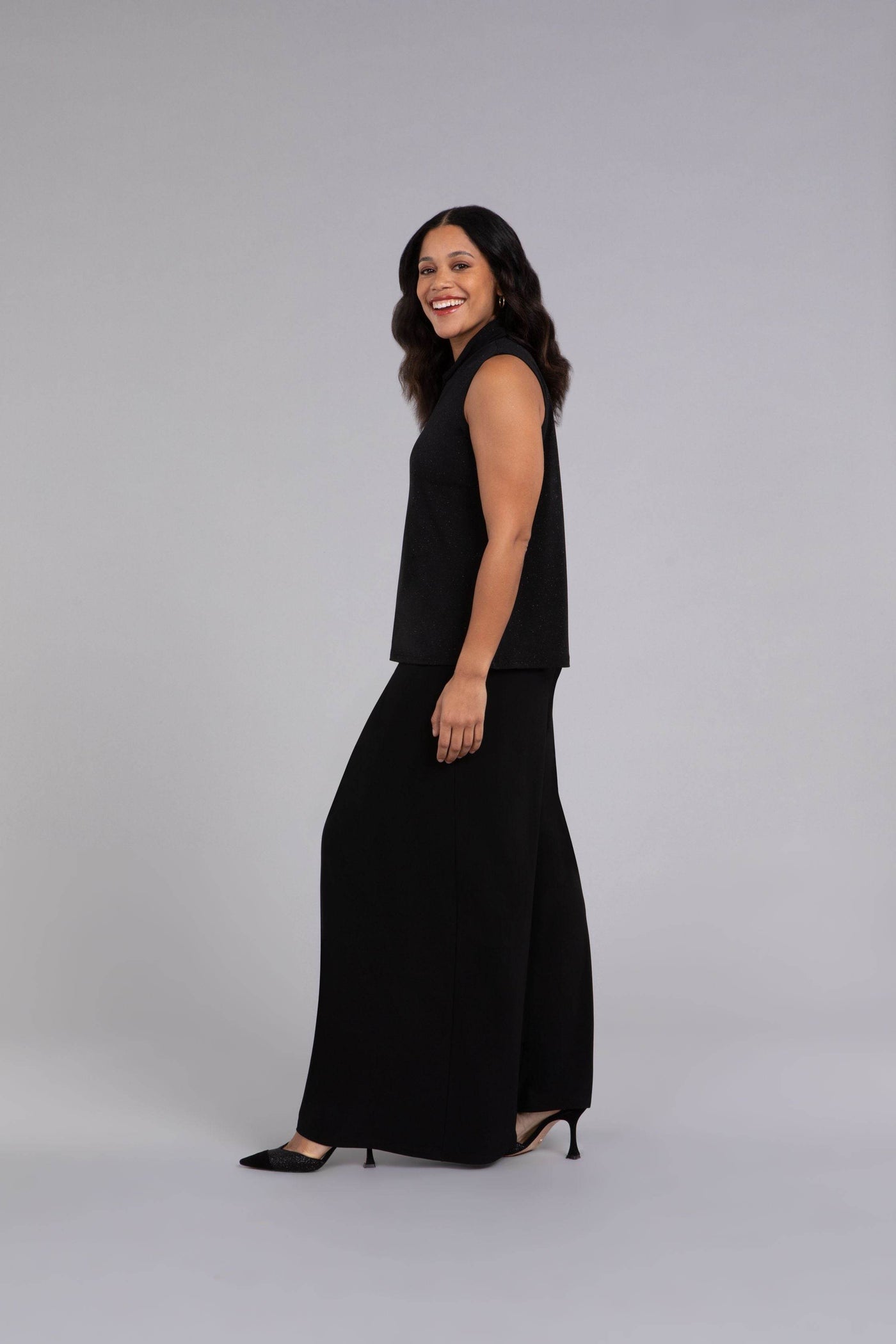 Sparkle Twist Collar Tank - Dream Pants