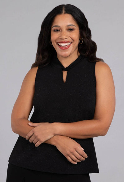 Sparkle Twist Collar Tank - Dream Pants