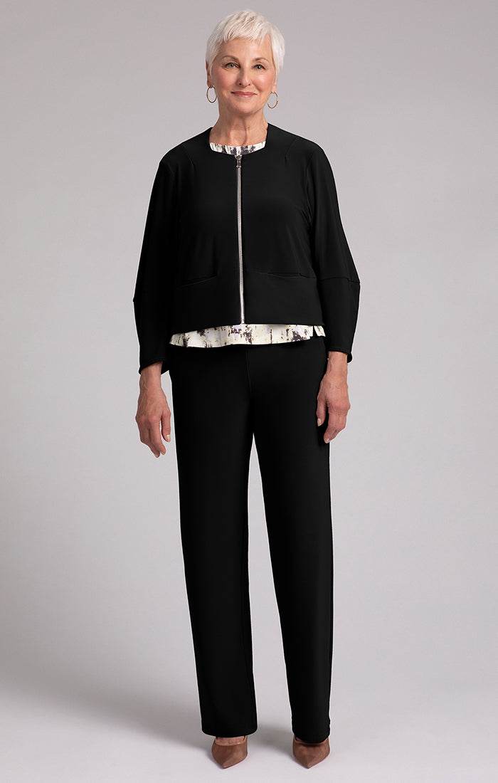 Cropped Lantern Jacket with Zip Front - Dream Pants