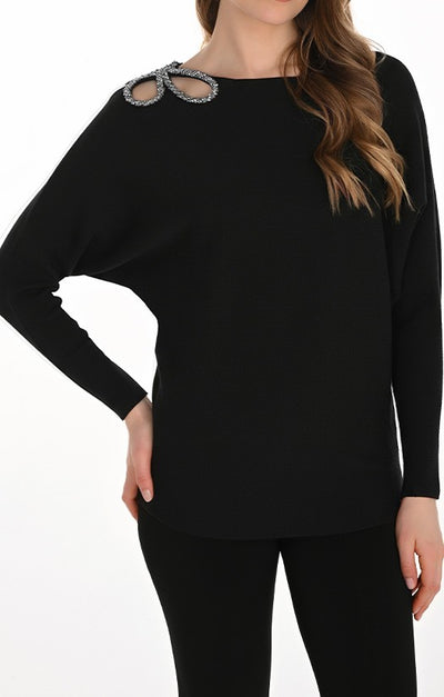 Crystal Accent Shoulder Top Frank Lyman