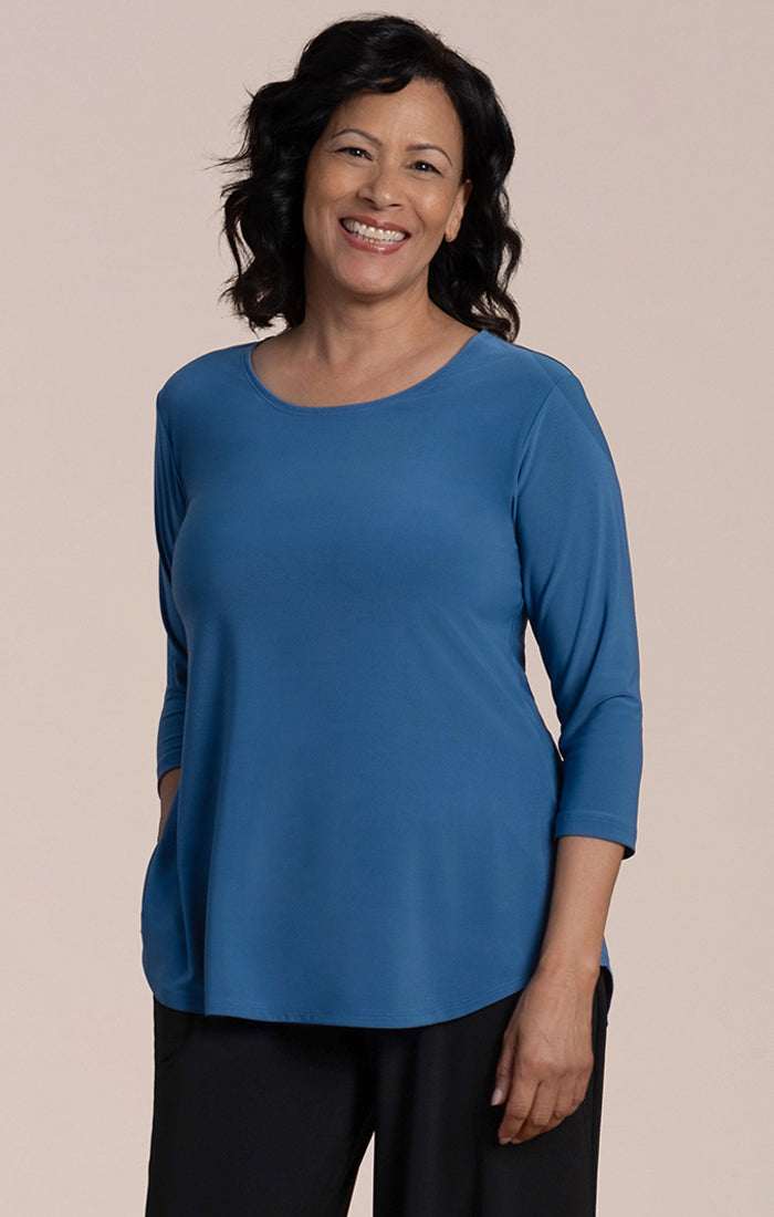 Sympli Women's Go-To Classic T-Shirt - 3/4 Sleeve Relax Fit, Made In Canada (Style 22110R-2) - View #3