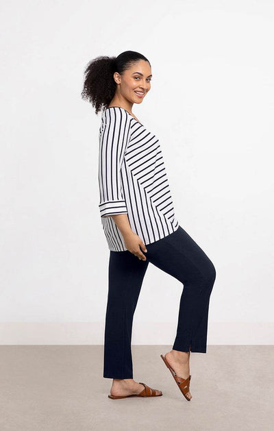Stripe Angle Seam Raglan Top - Dream Pants