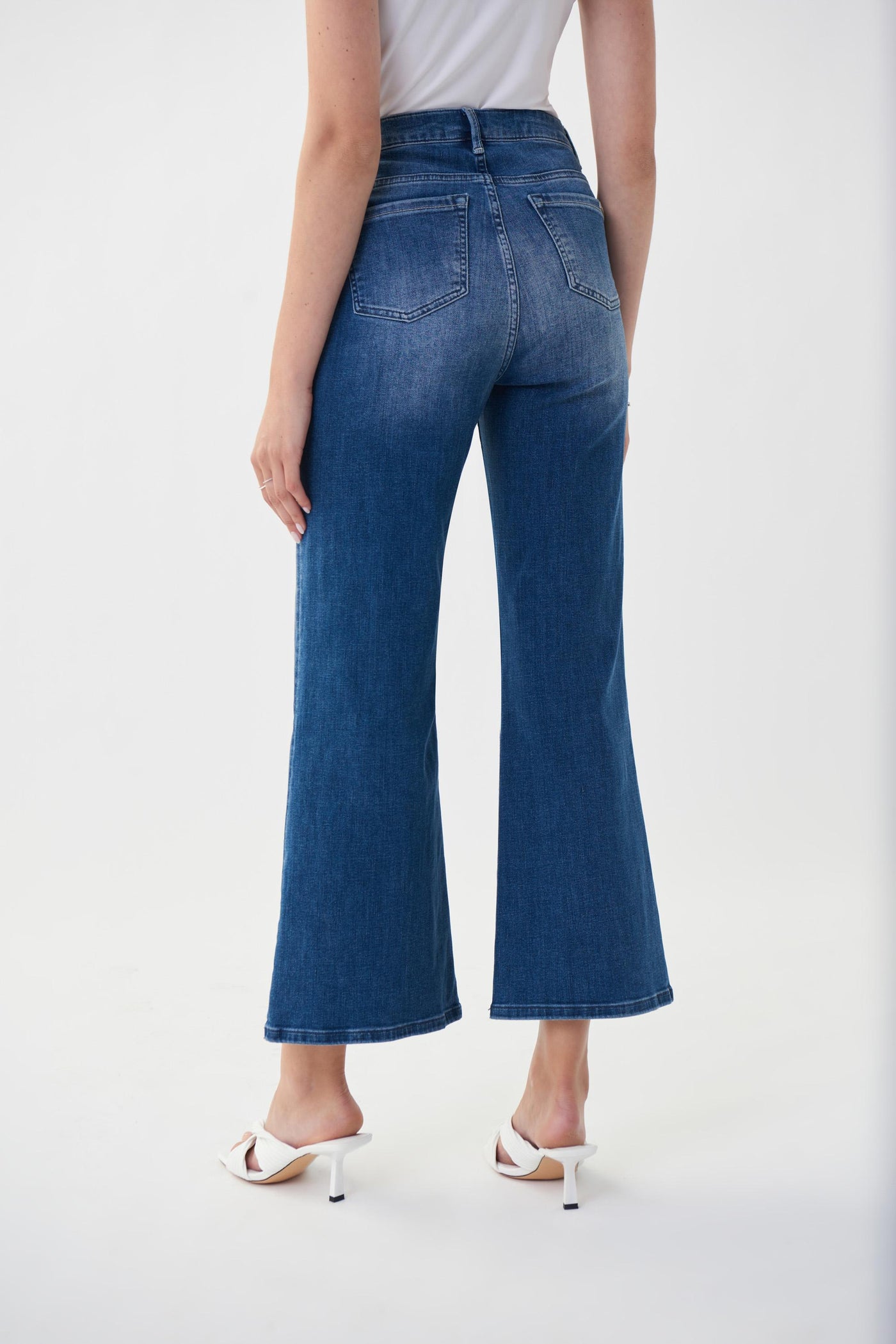 Joseph Ribkoff Wide Leg Jeans Style 222927, Color Medium Blue 