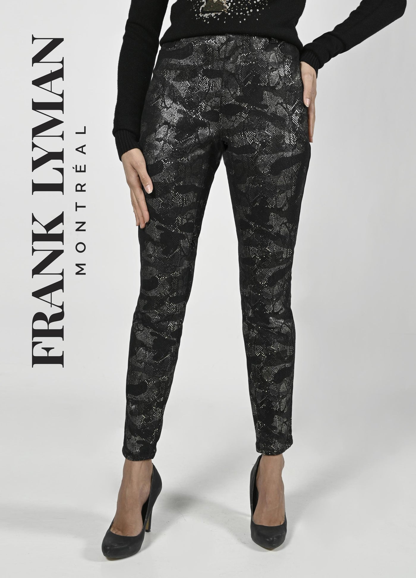Frank Lyman Frank Lyman Denim Jean Pants Style 224507U Color Black-Gold 