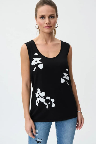 Joseph Ribkoff Sleeveless Floral Print Knit Top Style 231941 