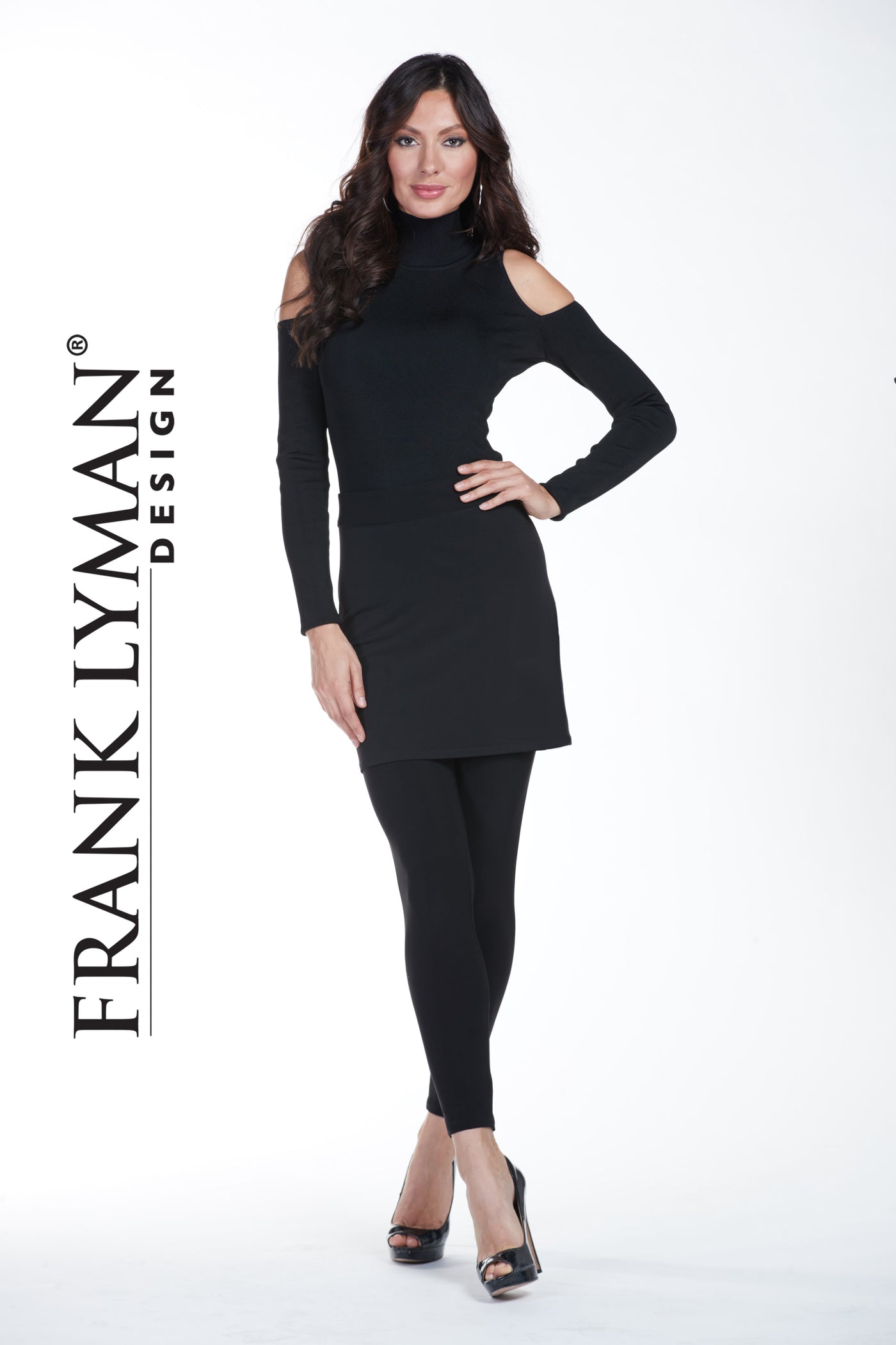 Frank Lyman Black Leatherette Leggings style 213684