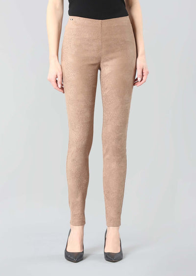 Lisette L Thinny Pant Style 819981, Peyton Embossed Faux-Suede, Color Camel 