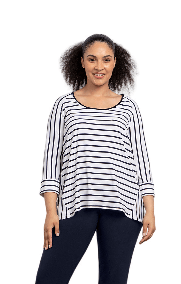Stripe Angle Seam Raglan Top - Dream Pants