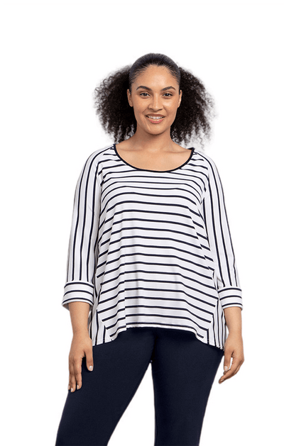Stripe Angle Seam Raglan Top - Dream Pants